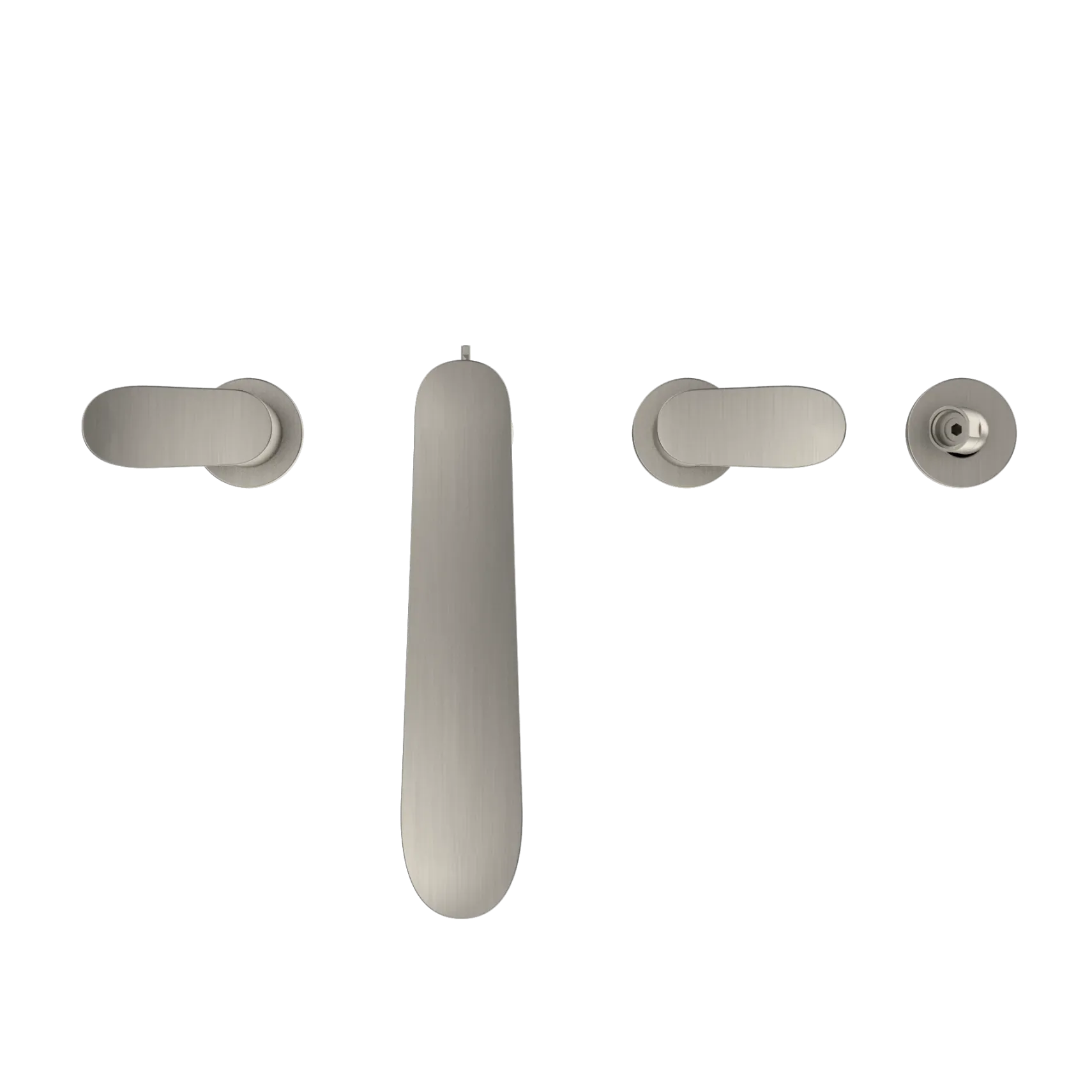 TOTO GO Two-Handle Deck-Mount Roman Tub Filler Trim with Handshower, Brushed Nickel, Brass, TBG01202U#BN