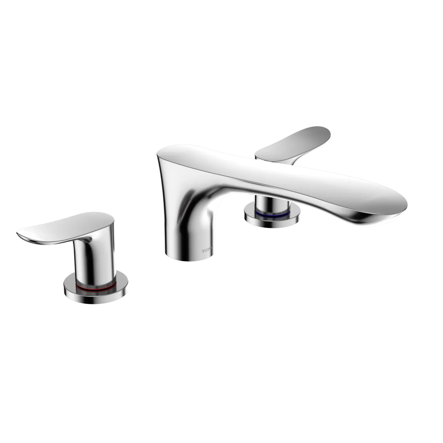 TOTO GO Two-Handle Deck-Mount Roman Tub Filler Trim, Polished Chrome, Brass, TBG01201U#CP
