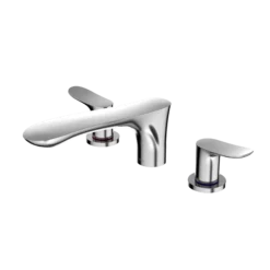TOTO GO Two-Handle Deck-Mount Roman Tub Filler Trim, Polished Chrome, Brass, TBG01201U#CP