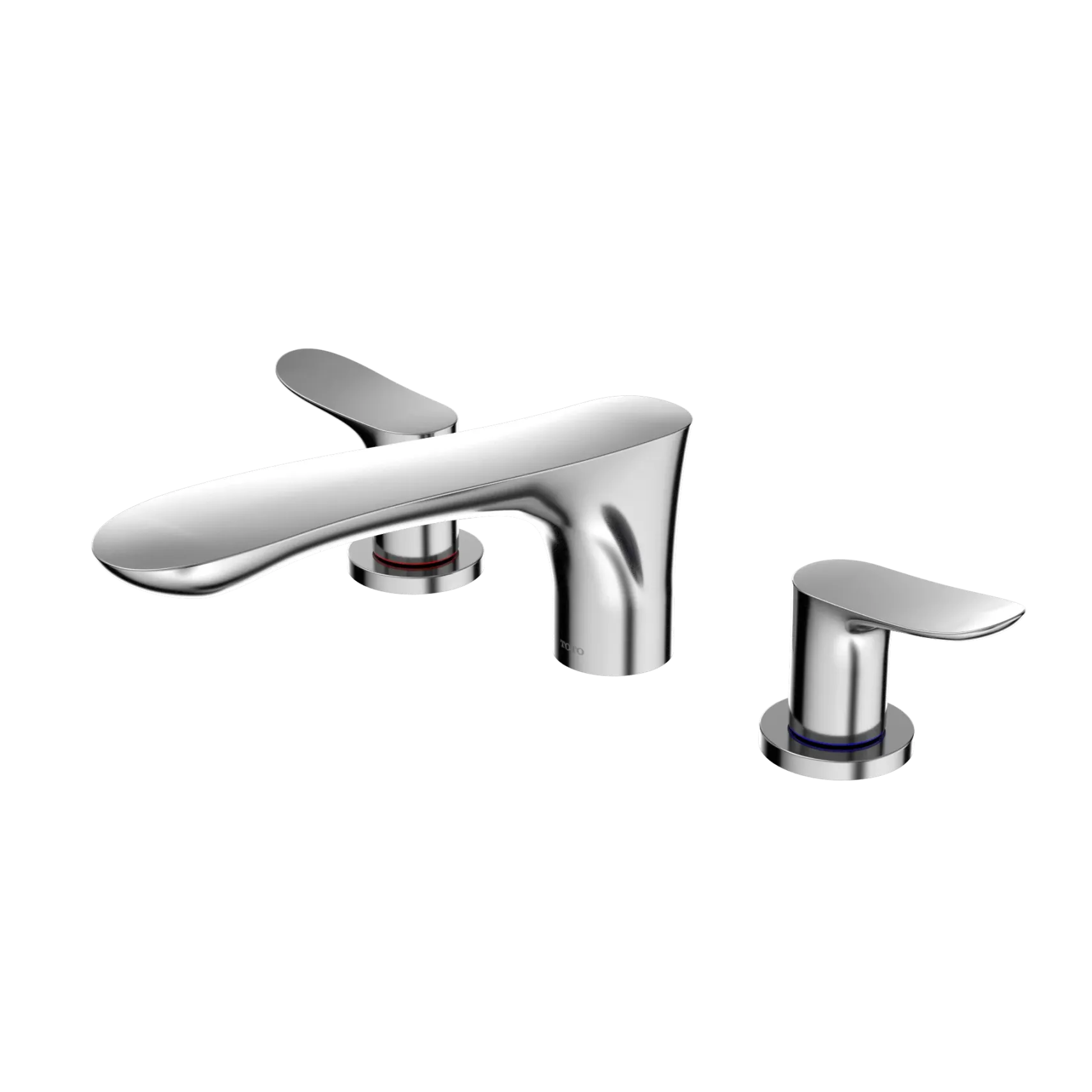 TOTO GO Two-Handle Deck-Mount Roman Tub Filler Trim, Polished Chrome, Brass, TBG01201U#CP