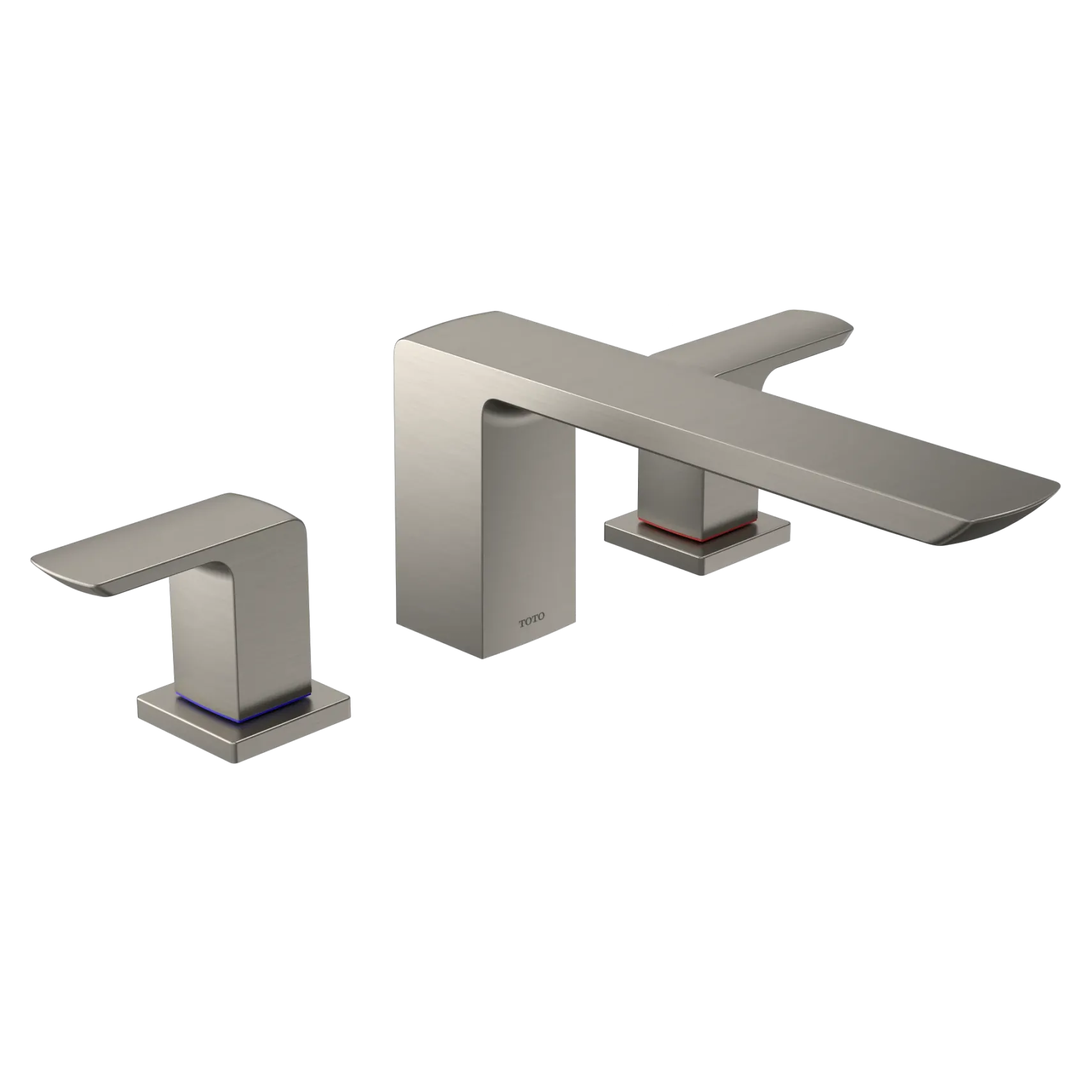 TOTO GR Two-Handle Deck-Mount Roman Tub Filler Trim, Brushed Nickel, Brass, TBG02201U#BN