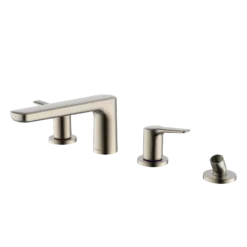 TOTO GS Four-hole Deck-Mount Roman Tub Filler Trim with Handshower, Brushed Nickel, Brass, TBG03202U#BN