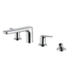 TOTO GS Four-hole Deck-Mount Roman Tub Filler Trim with Handshower, Polished Chrome, Brass, TBG03202U#CP