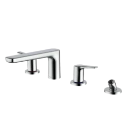 TOTO GS Four-hole Deck-Mount Roman Tub Filler Trim with Handshower, Polished Chrome, Brass, TBG03202U#CP