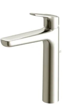 TOTO GS Series 1.2 GPM Single Handle Bathroom Faucet for Vessel Sink with COMFORT GLIDE Technology and Drain Assembly, Brushed Nickel, Brass, TLG03305U#BN