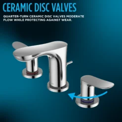 TOTO GS Series 1.2 GPM Two Handle Widespread Bathroom Sink Faucet with Drain Assembly, Polished Chrome, Brass, TLG03201U#CP
