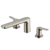 TOTO GS Two-Handle Deck-Mount Roman Tub Filler Trim, Brushed Nickel, Brass, TBG03201U#BN