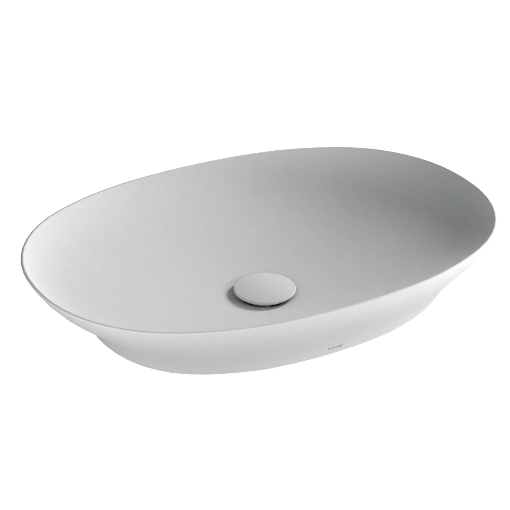 TOTO Kiwami Oval 24 Inch Vessel Bathroom Sink with CEFIONTECT, CLEAN MATTE, Ceramic, LT474MT#CMW
