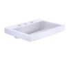 TOTO Kiwami Renesse Design I Rectangular Fireclay Vessel Bathroom Sink with CEFIONTECT for 8 Inch Faucets, Cotton White, Fired Clay, LT171.8G#01