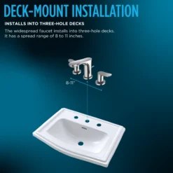 TOTO LB Series Two Handle Widespread 1.2 GPM Bathroom Sink Faucet with Drain Assembly, Polished Chrome, Brass, TLS01201U#CP