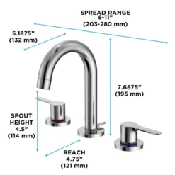 TOTO LB Series Two Handle Widespread 1.2 GPM Bathroom Sink Faucet with Drain Assembly, Polished Chrome, Brass, TLS01201U#CP