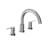 TOTO LB Two-Handle Deck-Mount Roman Tub Filler Trim, Polished Chrome, Brass, TBS01201U#CP
