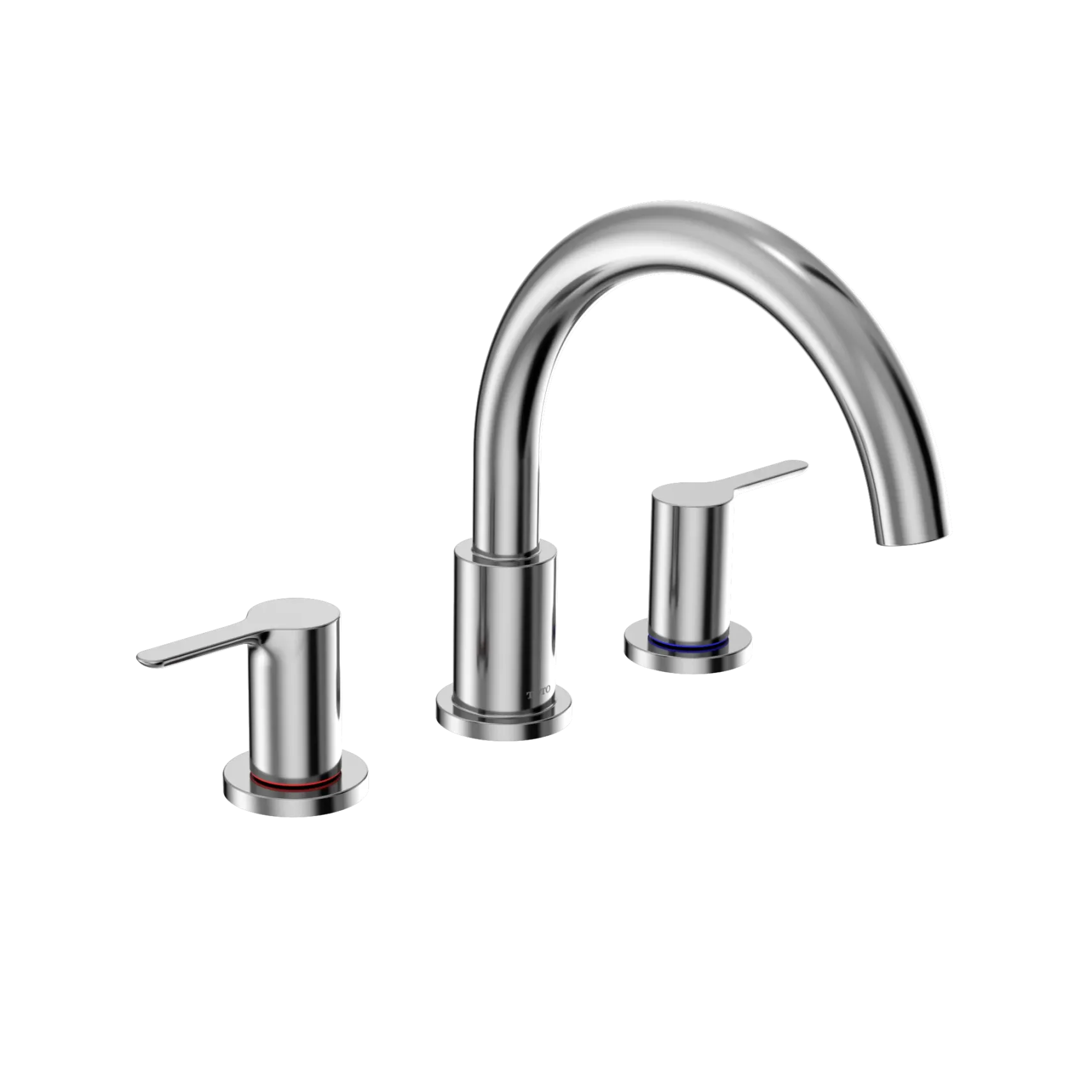 TOTO LB Two-Handle Deck-Mount Roman Tub Filler Trim, Polished Chrome, Brass, TBS01201U#CP