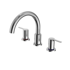 TOTO LB Two-Handle Deck-Mount Roman Tub Filler Trim, Polished Chrome, Brass, TBS01201U#CP
