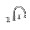 TOTO LB Two-Handle Deck-Mount Roman Tub Filler Trim with Handshower, Polished Chrome, Brass, TBS01202U#CP