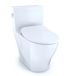 TOTO Legato One-Piece Elongated 1.28 GPF Toilet with CEFIONTECT and SoftClose Seat, WASHLET+ Ready, Cotton White, Vitreous China, MS624234CEFG#01