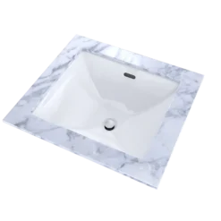 TOTO Legato Rectangular Undermount Bathroom Sink with CEFIONTECT, Cotton White, Vitreous China, LT624G#01
