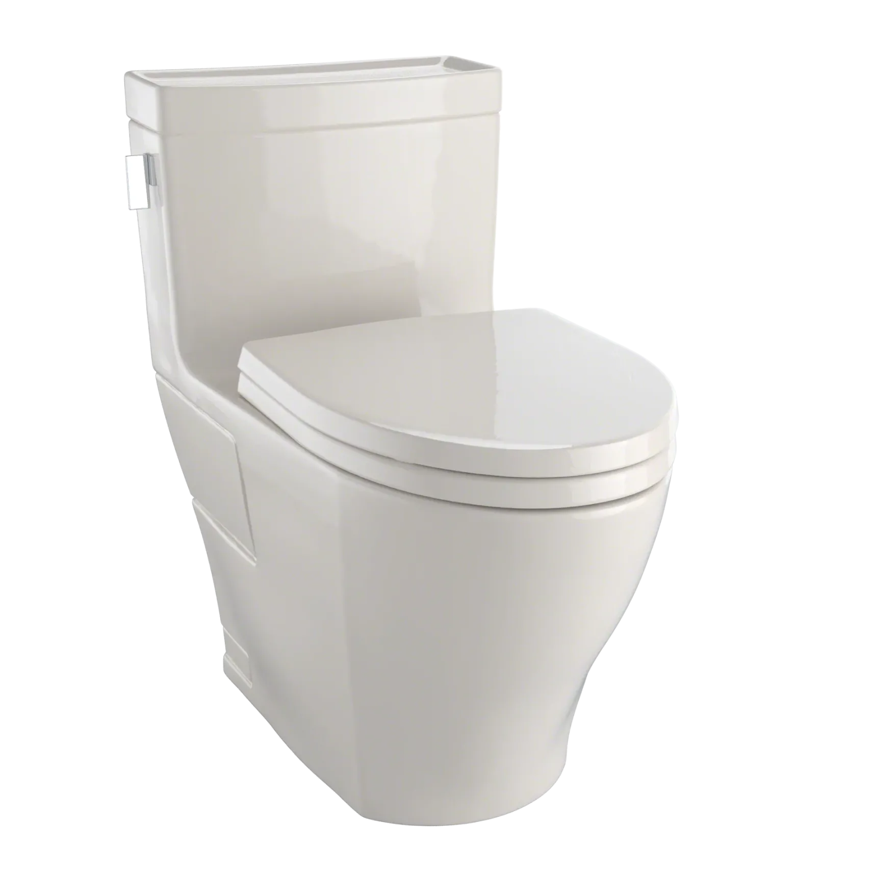 TOTO Legato WASHLET+ One-Piece Elongated 1.28 GPF Universal Height Skirted Toilet with CEFIONTECT, Bone, Vitreous China, MS624124CEFG#03