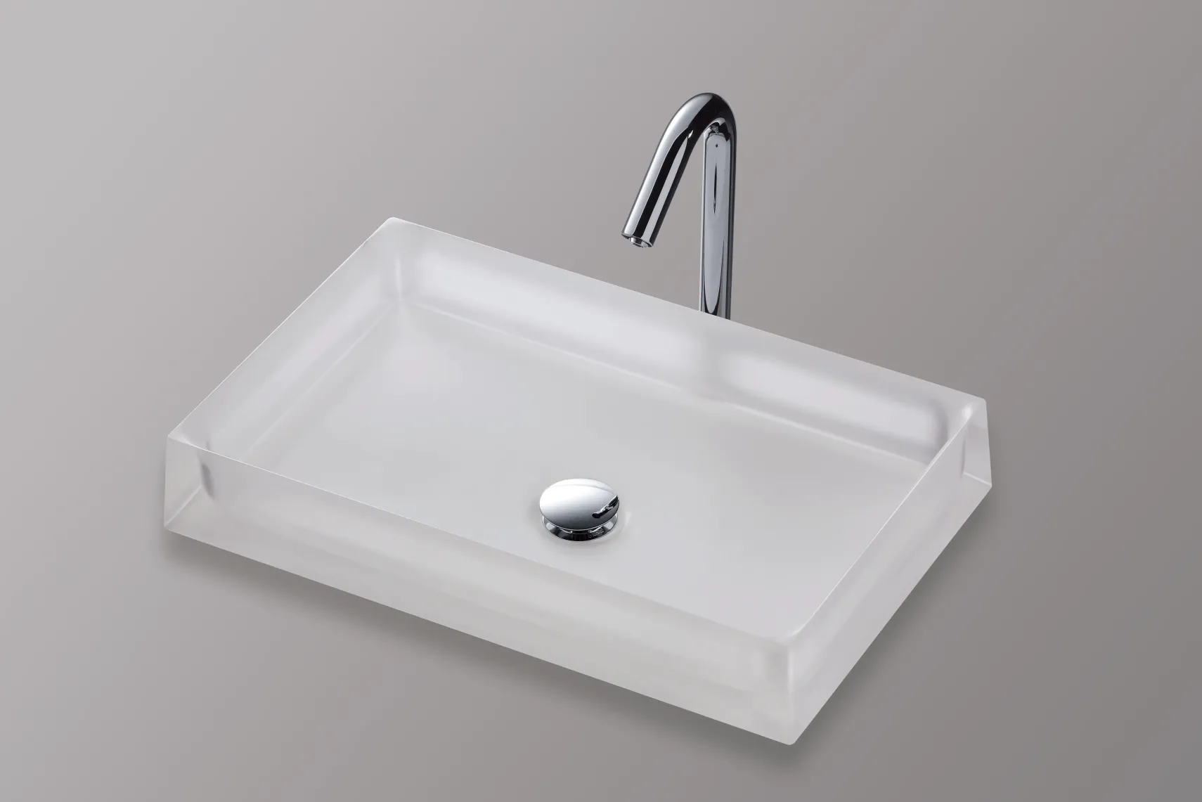 TOTO Luminist Rectangular Vessel Bathroom Sink, Frosted White, Epoxy Resin, LLT151#61