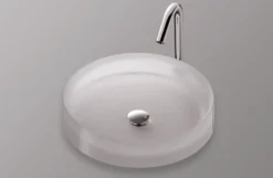 TOTO Luminist Round Vessel Bathroom Sink, Frosted White, Epoxy Resin, LLT150#61