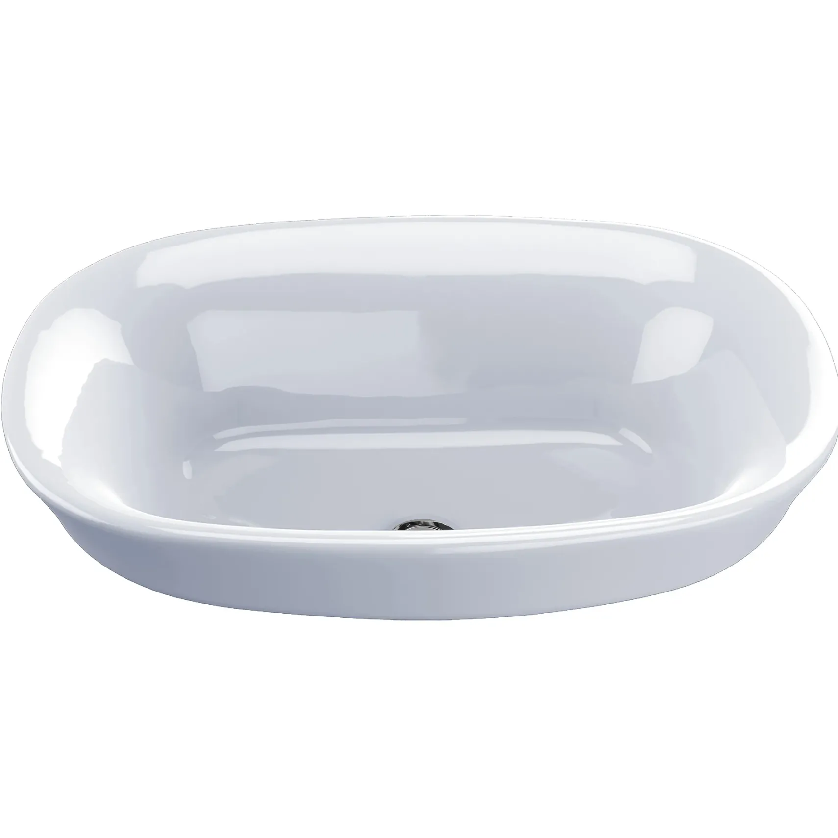 TOTO Maris Oval Semi-Recessed Vessel Bathroom Sink with CEFIONTECT, Cotton White, Vitreous China, LT480G#01