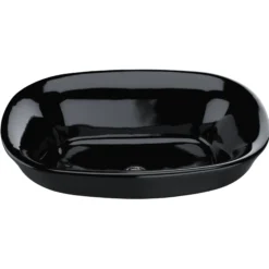 TOTO Maris Oval Semi-Recessed Vessel Bathroom Sink, Ebony, Vitreous China, LT480#51