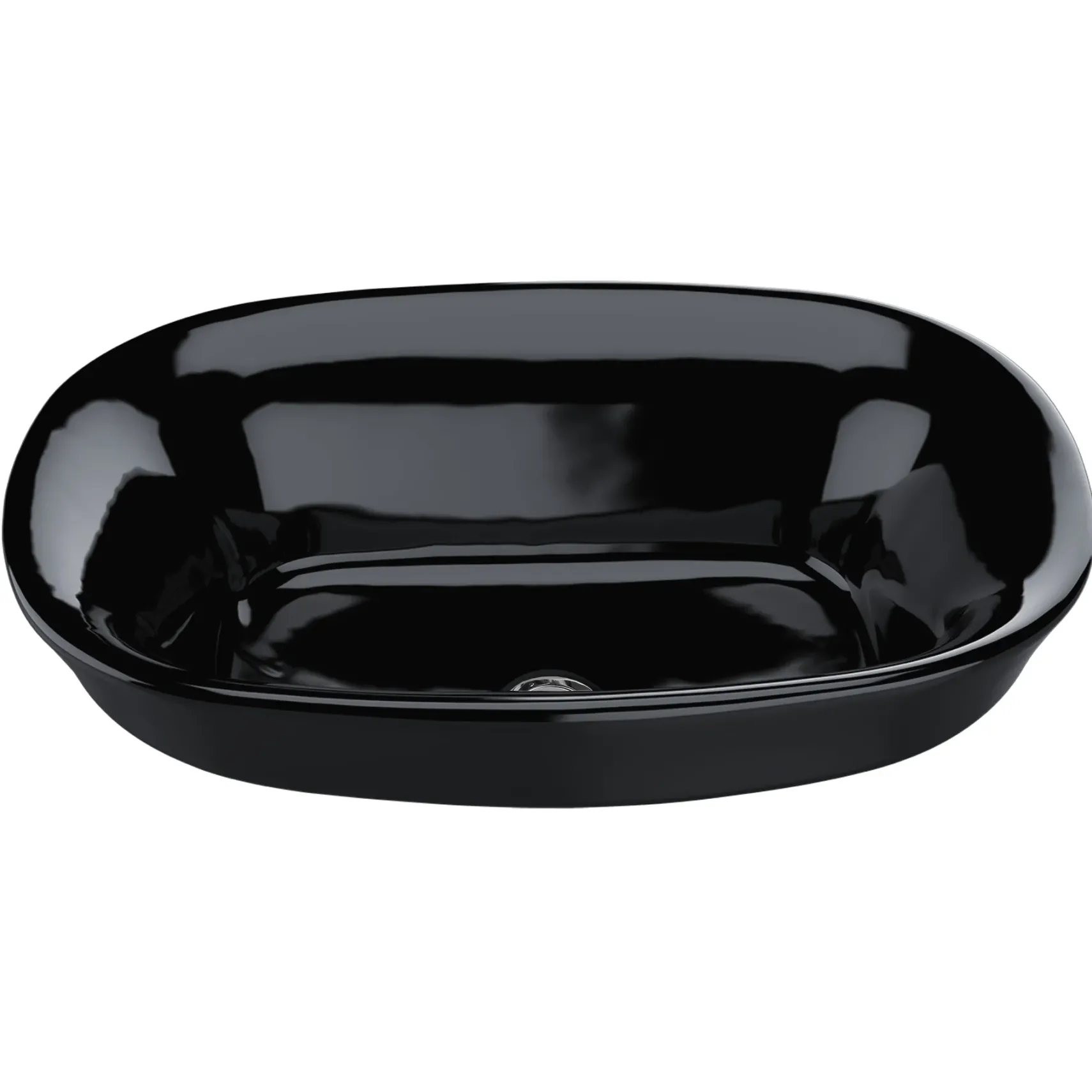 TOTO Maris Oval Semi-Recessed Vessel Bathroom Sink, Ebony, Vitreous China, LT480#51