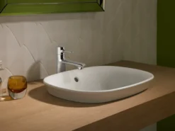 TOTO Maris Oval Semi-Recessed Vessel Bathroom Sink with CEFIONTECT, Colonial White, Vitreous China, LT480G#11