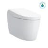 Toto NEOREST AS Dual Flush 1.0 or 0.8 GPF Toilet with Integrated Bidet Seat and EWATER+, Cotton White, Vitreous China|Plastic, MS8551CUMFG#01
