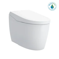 Toto NEOREST AS Dual Flush 1.0 or 0.8 GPF Toilet with Integrated Bidet Seat and EWATER+, Cotton White, Vitreous China|Plastic, MS8551CUMFG#01