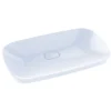 TOTO Neorest Kiwami Rectangular Semi-Recessed Fireclay Vessel Bathroom Sink with CEFIONTECT, Cotton White, Fired Clay, LT994G#01