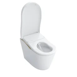 TOTO NEOREST LS Dual Flush 1.0 or 0.8 GF Integrated Bidet Toilet, Cotton White with Nickel Trim, Vitreous China and Plastic, MS8732CUMFG#01N