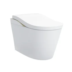 TOTO NEOREST LS Dual Flush 1.0 or 0.8 GF Integrated Bidet Toilet, Cotton White with Nickel Trim, Vitreous China and Plastic, MS8732CUMFG#01N