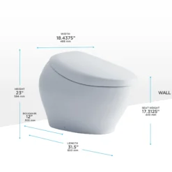 TOTO NEOREST NX1 Dual Flush 1.0 or 0.8 GPF Toilet with Integrated Bidet Seat, EWATER+, Cotton White, Vitreous China|Plastic, MS902CUMFG#01