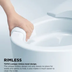 TOTO NEOREST NX1 Dual Flush 1.0 or 0.8 GPF Toilet with Integrated Bidet Seat, EWATER+, Cotton White, Vitreous China|Plastic, MS902CUMFG#01