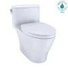 TOTO Nexus 1G One-Piece Elongated 1.0 GPF Universal Height Toilet with CEFIONTECT and SS124 SoftClose Seat, WASHLET+ Ready, Cotton White, Vitreous China, MS642124CUFG#01