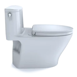TOTO Nexus 1G One-Piece Elongated 1.0 GPF Universal Height Toilet with CEFIONTECT and SS124 SoftClose Seat, WASHLET+ Ready, Cotton White, Vitreous China, MS642124CUFG#01