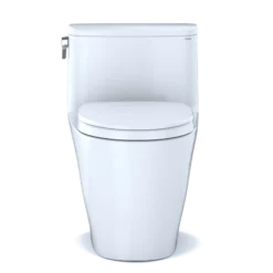 TOTO Nexus 1G One-Piece Elongated 1.0 GPF Universal Height Toilet with CEFIONTECT and SS124 SoftClose Seat, WASHLET+ Ready, Cotton White, Vitreous China, MS642124CUFG#01