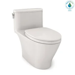 TOTO Nexus 1G One-Piece Elongated 1.0 GPF Universal Height Toilet with CEFIONTECT and SS124 SoftClose Seat, WASHLET+ Ready, Colonial White, Vitreous China, MS642124CUFG#11