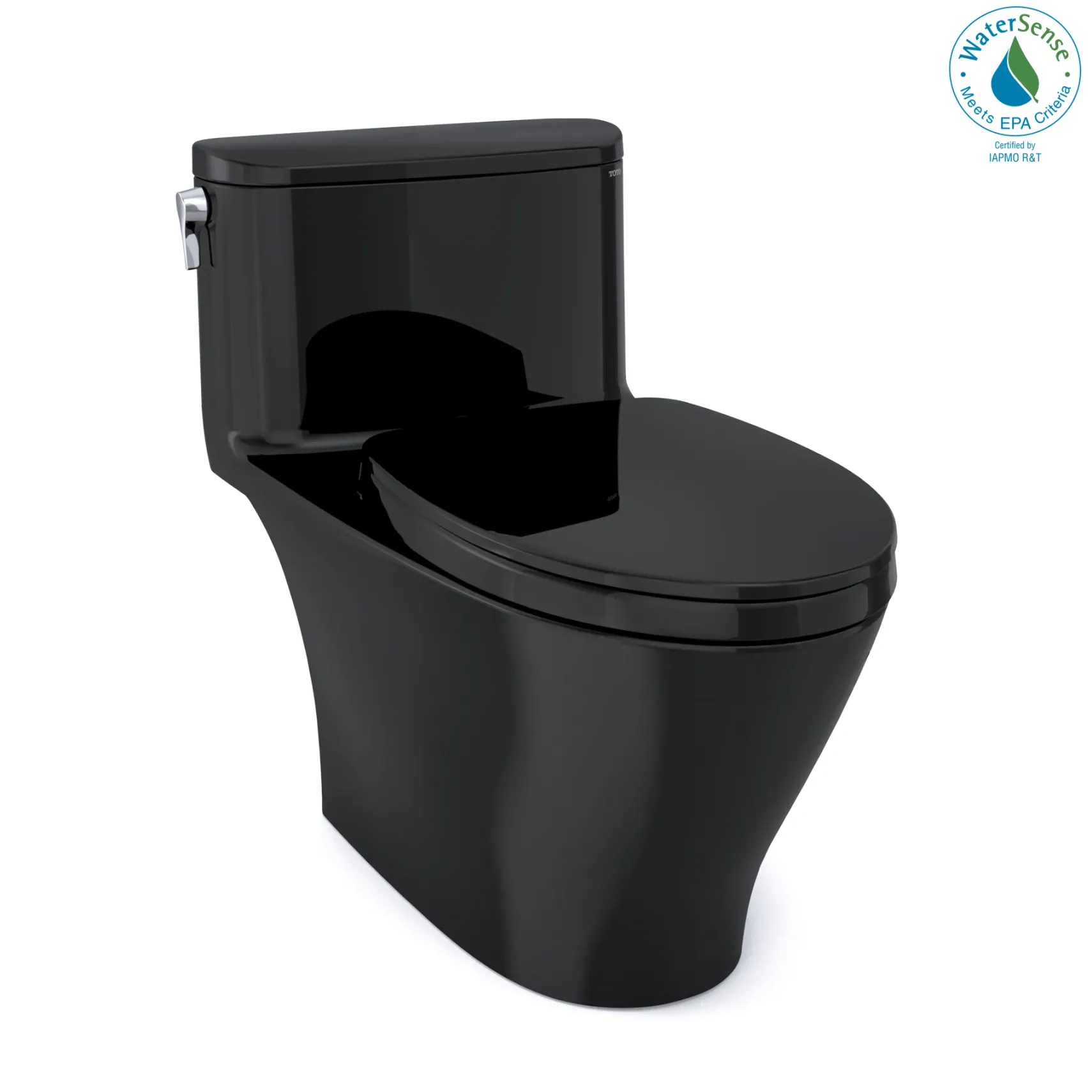 TOTO Nexus 1G One-Piece Elongated 1.0 GPF Universal Height Toilet with SS124 SoftClose Seat, WASHLET+ Ready, Ebony, Vitreous China, MS642124CUF#51