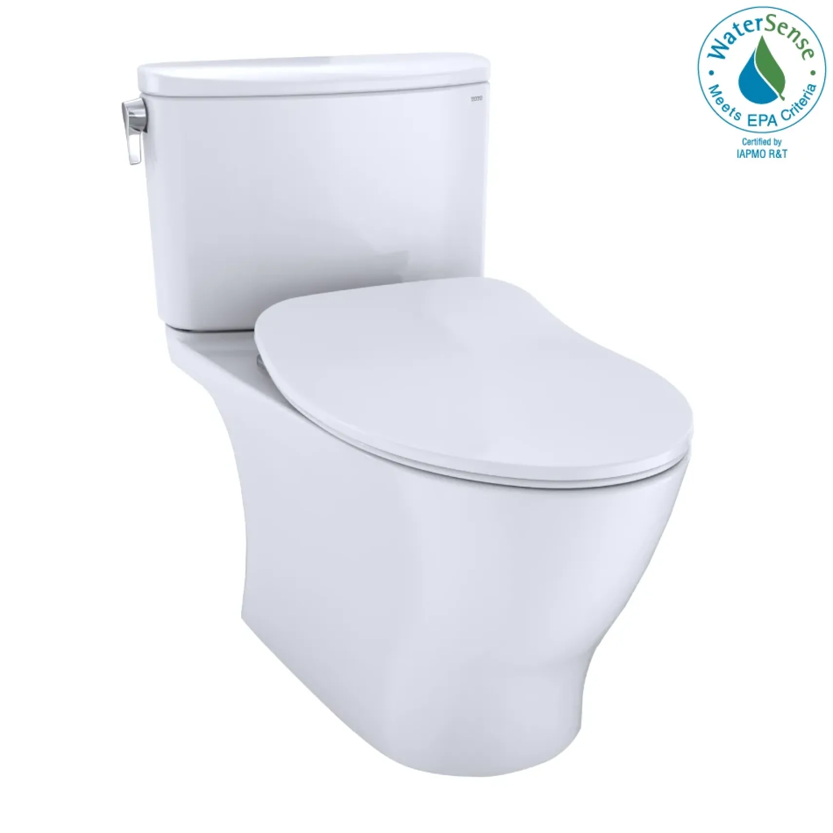 TOTO Nexus 1G Two-Piece Elongated 1.0 GPF Universal Height Toilet with CEFIONTECT and SS234 SoftClose Seat, WASHLET+ Ready, Cotton White, Vitreous China, MS442234CUFG#01