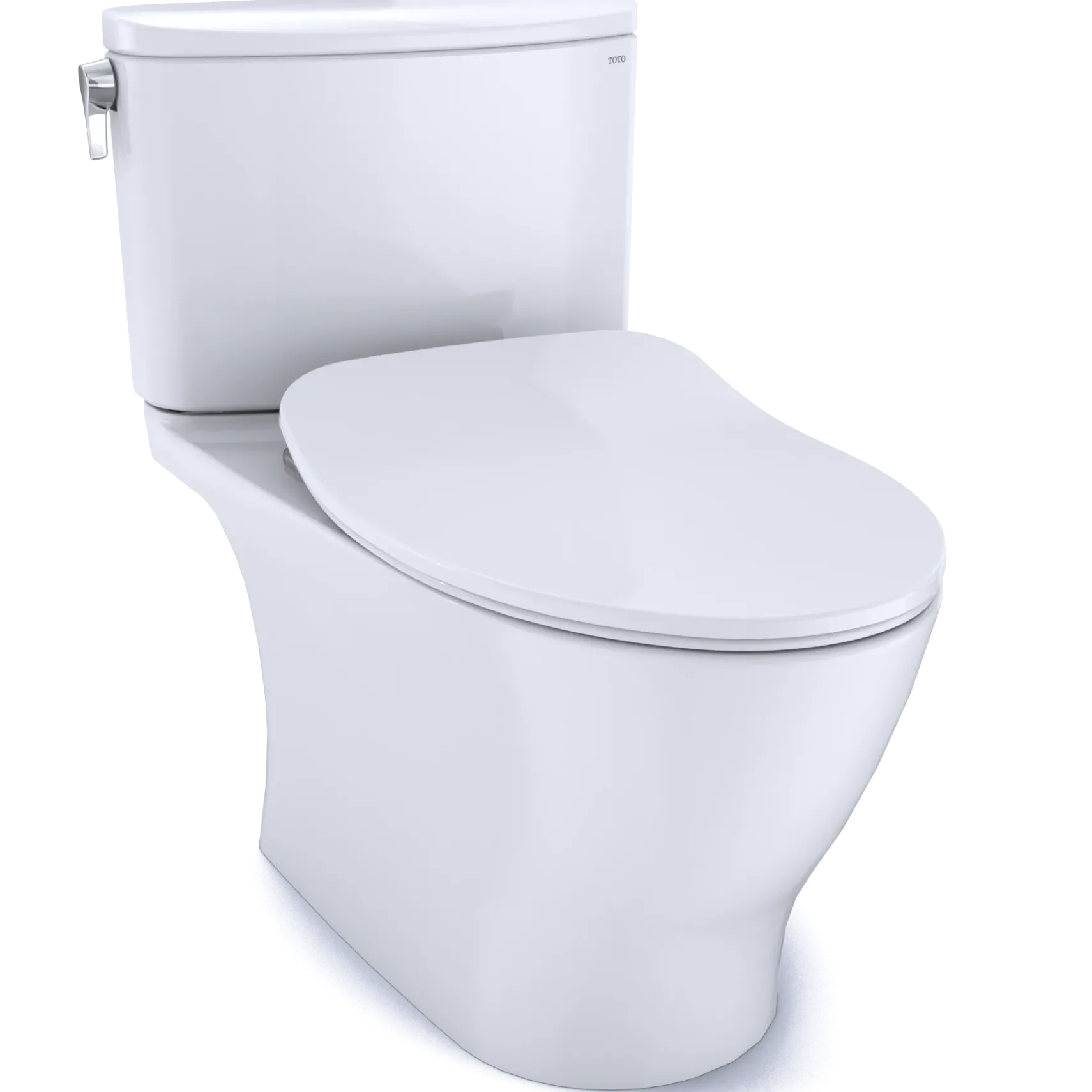 TOTO Nexus 1G Two-Piece Elongated 1.0 GPF Universal Height Toilet with CEFIONTECT and SS234 SoftClose Seat, WASHLET+ Ready, Cotton White, Vitreous China, MS442234CUFG#01
