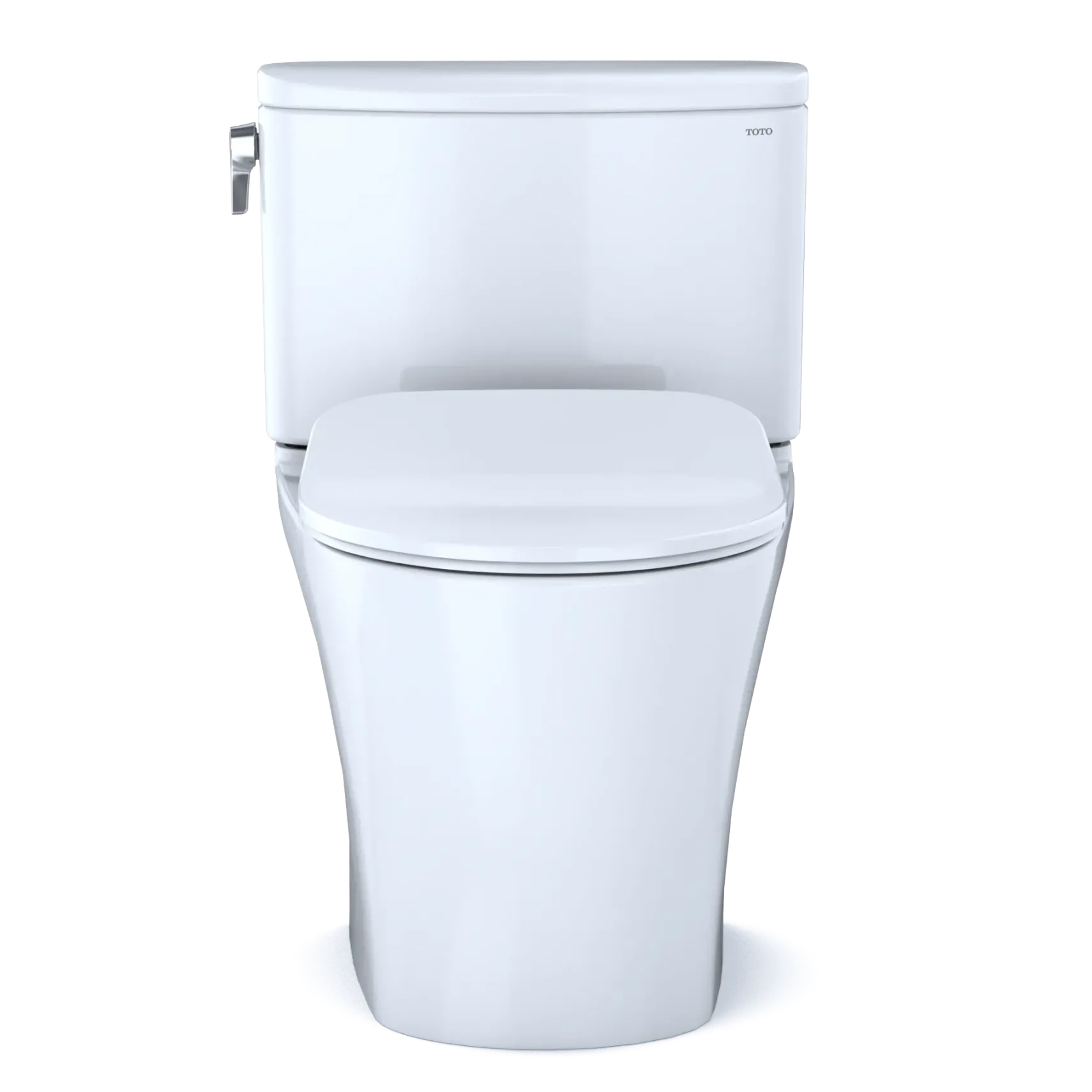 TOTO Nexus 1G Two-Piece Elongated 1.0 GPF Universal Height Toilet with CEFIONTECT and SS234 SoftClose Seat, WASHLET+ Ready, Cotton White, Vitreous China, MS442234CUFG#01