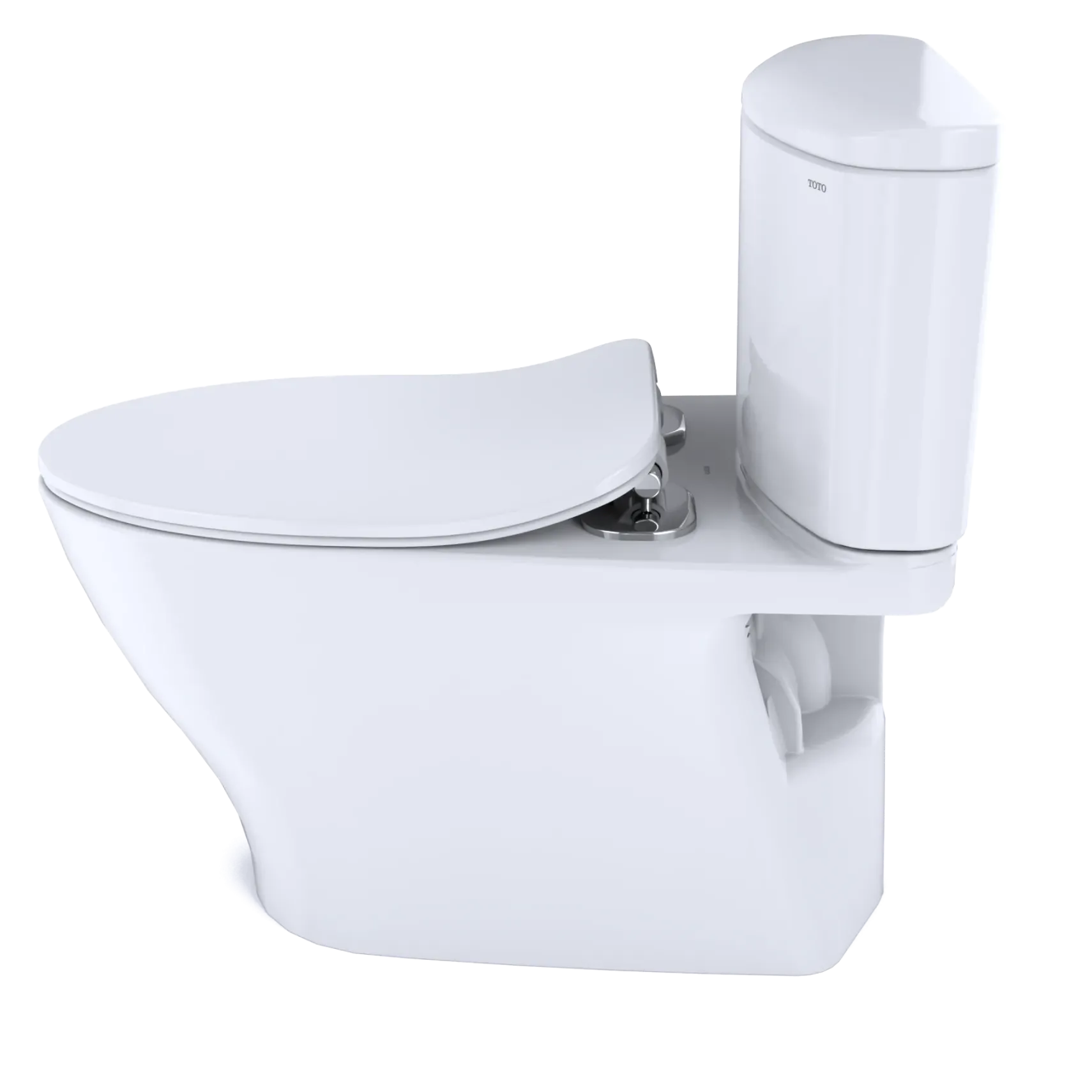 TOTO Nexus 1G Two-Piece Elongated 1.0 GPF Universal Height Toilet with CEFIONTECT and SS234 SoftClose Seat, WASHLET+ Ready, Cotton White, Vitreous China, MS442234CUFG#01