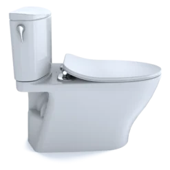 TOTO Nexus 1G Two-Piece Elongated 1.0 GPF Universal Height Toilet with CEFIONTECT and SS234 SoftClose Seat, WASHLET+ Ready, Cotton White, Vitreous China, MS442234CUFG#01