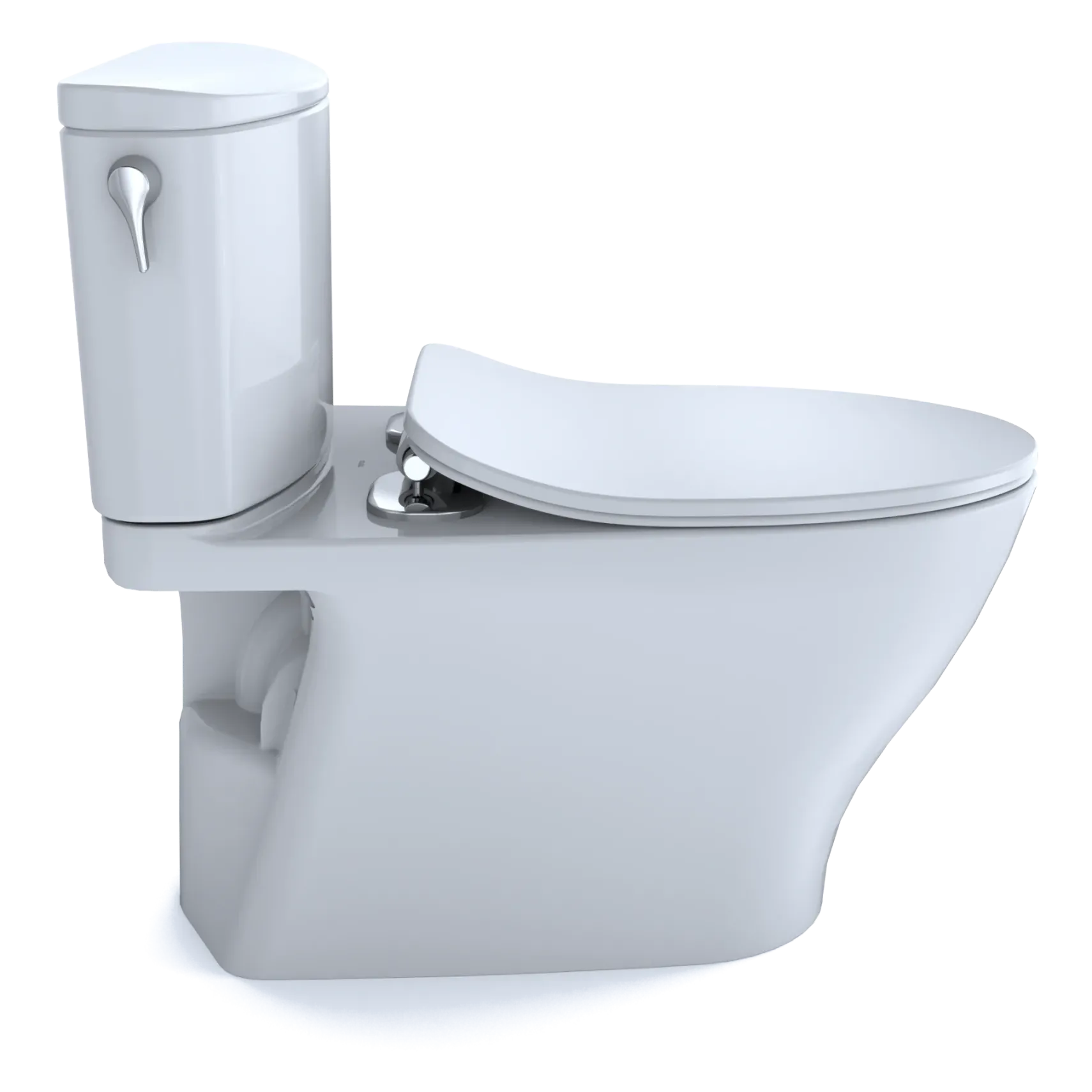 TOTO Nexus 1G Two-Piece Elongated 1.0 GPF Universal Height Toilet with CEFIONTECT and SS234 SoftClose Seat, WASHLET+ Ready, Cotton White, Vitreous China, MS442234CUFG#01
