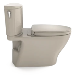 TOTO Nexus 1G Two-Piece Elongated 1.0 GPF Universal Height Toilet with CEFIONTECT and SS124 SoftClose Seat, WASHLET+ Ready, Bone, Vitreous China, MS442124CUFG#03