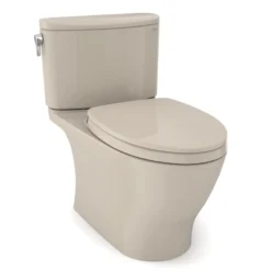 TOTO Nexus 1G Two-Piece Elongated 1.0 GPF Universal Height Toilet with CEFIONTECT and SS124 SoftClose Seat, WASHLET+ Ready, Bone, Vitreous China, MS442124CUFG#03