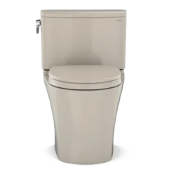 TOTO Nexus 1G Two-Piece Elongated 1.0 GPF Universal Height Toilet with CEFIONTECT and SS124 SoftClose Seat, WASHLET+ Ready, Bone, Vitreous China, MS442124CUFG#03