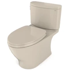 TOTO Nexus 1G Two-Piece Elongated 1.0 GPF Universal Height Toilet with CEFIONTECT and SS124 SoftClose Seat, WASHLET+ Ready, Bone, Vitreous China, MS442124CUFG#03